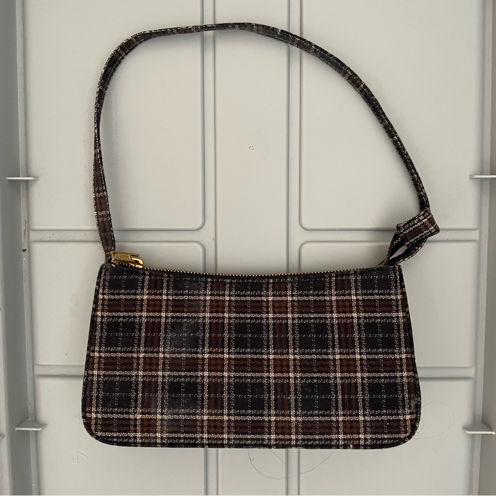 Brandy Melville Plaid Mini Bag - Brown and Black